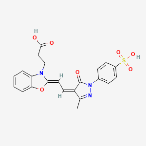 2-[2-[3-Methyl-5-oxo-1-(4-sulfophenyl)-2-pyrazolin-4-ylidene]ethylidene]-3-benzoxazolinepropionic acid