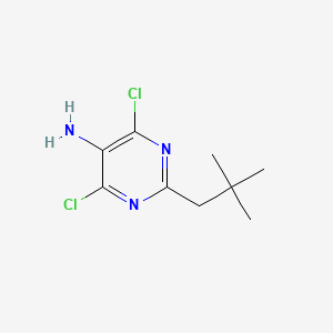 molecular formula C9H13Cl2N3 B12912851 4,6-Dichloro-2-(2,2-dimethylpropyl)pyrimidin-5-amine CAS No. 61457-03-2