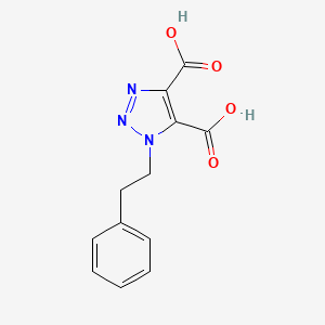 molecular formula C12H11N3O4 B12912862 1-(2-Phenylethyl)-1H-1,2,3-triazole-4,5-dicarboxylic acid CAS No. 66913-43-7