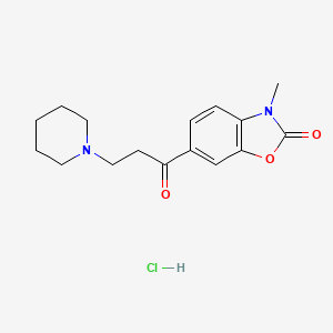 molecular formula C16H21ClN2O3 B12912865 3-Methyl-6-(3-(piperidin-1-yl)propanoyl)benzo[d]oxazol-2(3H)-one hydrochloride CAS No. 59384-75-7