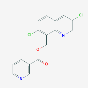 molecular formula C16H10Cl2N2O2 B12912904 (3,7-Dichloroquinolin-8-yl)methyl pyridine-3-carboxylate CAS No. 89517-12-4