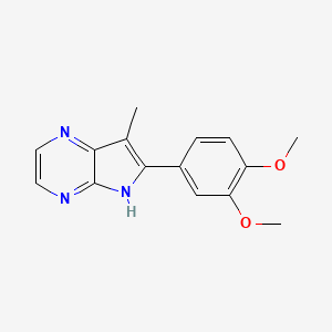 molecular formula C15H15N3O2 B12912920 6-(3,4-dimethoxyphenyl)-7-methyl-5H-pyrrolo[2,3-b]pyrazine CAS No. 655239-15-9