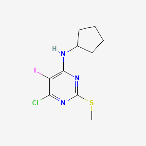 molecular formula C10H13ClIN3S B12912939 6-Chloro-n-cyclopentyl-5-iodo-2-(methylthio)pyrimidin-4-amine CAS No. 917895-52-4