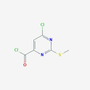 molecular formula C6H4Cl2N2OS B12912954 6-Chloro-2-(methylsulfanyl)pyrimidine-4-carbonyl chloride CAS No. 200000-17-5