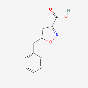 molecular formula C11H11NO3 B12912955 5-Benzyl-4,5-dihydro-1,2-oxazole-3-carboxylic acid CAS No. 135438-98-1