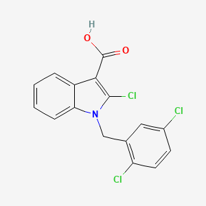 molecular formula C16H10Cl3NO2 B12913015 2-Chloro-1-[(2,5-dichlorophenyl)methyl]-1H-indole-3-carboxylic acid CAS No. 93548-94-8