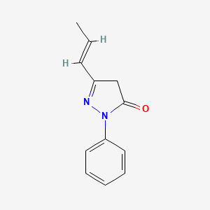 molecular formula C12H12N2O B12913036 1-Phenyl-3-(prop-1-en-1-yl)-1H-pyrazol-5(4H)-one 