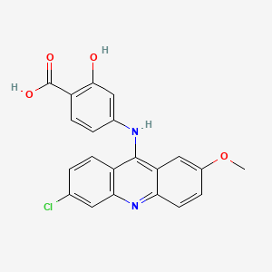 molecular formula C21H15ClN2O4 B12913059 4-((6-Chloro-2-methoxy-9-acridinyl)amino)-2-hydroxybenzoic acid CAS No. 5409-68-7