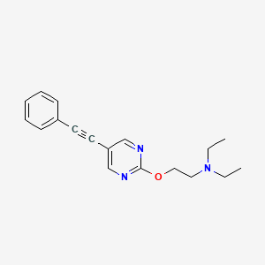 molecular formula C18H21N3O B12913122 N,N-Diethyl-2-{[5-(phenylethynyl)pyrimidin-2-yl]oxy}ethan-1-amine CAS No. 87148-56-9