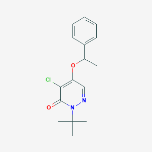 molecular formula C16H19ClN2O2 B12913154 2-tert-Butyl-4-chloro-5-(1-phenylethoxy)pyridazin-3(2H)-one CAS No. 88093-70-3