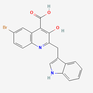 molecular formula C19H13BrN2O3 B12913158 6-Bromo-3-hydroxy-2-[(1H-indol-3-yl)methyl]quinoline-4-carboxylic acid CAS No. 924634-80-0