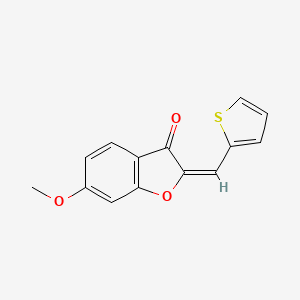 molecular formula C14H10O3S B12913168 6-Methoxy-2-(thiophen-2-ylmethylene)benzofuran-3(2H)-one 