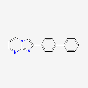 molecular formula C18H13N3 B12913194 Imidazo[1,2-a]pyrimidine, 2-[1,1'-biphenyl]-4-yl- CAS No. 56921-82-5