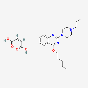 molecular formula C24H34N4O5 B12913201 4-(Pentyloxy)-2-(4-propylpiperazin-1-yl)quinazoline maleate 