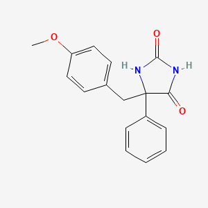 molecular formula C17H16N2O3 B12913222 5-(4-Methoxybenzyl)-5-phenylimidazolidine-2,4-dione CAS No. 6343-94-8