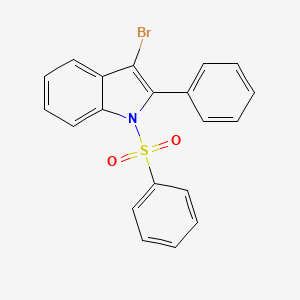 molecular formula C20H14BrNO2S B12913230 1-(Benzenesulfonyl)-3-bromo-2-phenyl-1H-indole CAS No. 88207-50-5