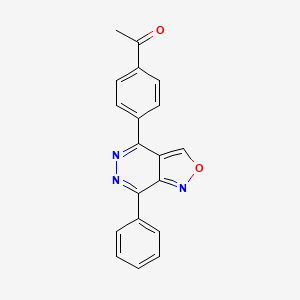 molecular formula C19H13N3O2 B12913248 1-[4-(7-Phenyl[1,2]oxazolo[3,4-d]pyridazin-4-yl)phenyl]ethan-1-one CAS No. 825633-25-8