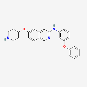 molecular formula C26H25N3O2 B12913249 N-(3-Phenoxyphenyl)-6-[(piperidin-4-yl)oxy]isoquinolin-3-amine CAS No. 918491-16-4