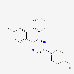 molecular formula C23H25N3O B12913268 1-[5,6-Bis(4-methylphenyl)pyrazin-2-yl]piperidin-4-ol CAS No. 88300-50-9