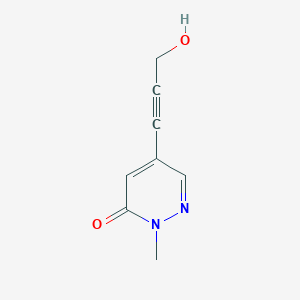 molecular formula C8H8N2O2 B12913273 5-(3-Hydroxyprop-1-yn-1-yl)-2-methylpyridazin-3(2H)-one CAS No. 825634-10-4