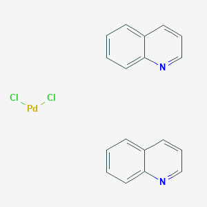 molecular formula C18H14Cl2N2Pd B12913291 Palladium, dichlorobis(quinoline)- 