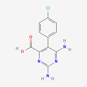 molecular formula C11H9ClN4O2 B12913306 2,6-Diamino-5-(4-chlorophenyl)pyrimidine-4-carboxylic acid CAS No. 2762-82-5