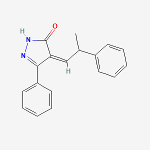 molecular formula C18H16N2O B12913326 3-Phenyl-4-(2-phenylpropylidene)-1H-pyrazol-5(4H)-one 