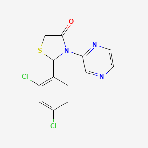 2-(2,4-Dichlorophenyl)-3-(pyrazin-2-yl)-1,3-thiazolidin-4-one