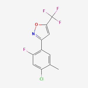 molecular formula C11H6ClF4NO B12913432 3-(4-Chloro-2-fluoro-5-methylphenyl)-5-(trifluoromethyl)-1,2-oxazole CAS No. 653569-92-7