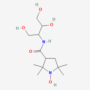 molecular formula C13H26N2O5 B12913439 1-hydroxy-2,2,5,5-tetramethyl-N-(1,3,4-trihydroxybutan-2-yl)pyrrolidine-3-carboxamide CAS No. 113788-70-8