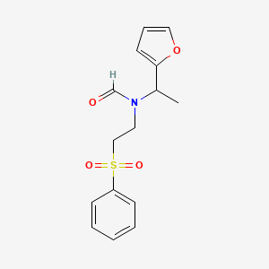 N-[2-(Benzenesulfonyl)ethyl]-N-[1-(furan-2-yl)ethyl]formamide