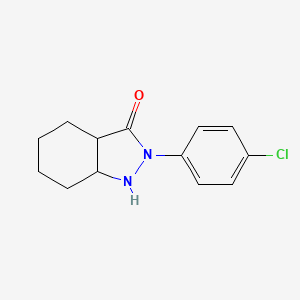 molecular formula C13H15ClN2O B12913458 2-(4-Chlorophenyl)octahydro-3H-indazol-3-one CAS No. 63592-62-1