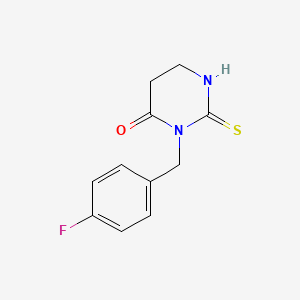 molecular formula C11H11FN2OS B12913477 3-[(4-Fluorophenyl)methyl]-2-sulfanylidenetetrahydropyrimidin-4(1H)-one CAS No. 842140-76-5