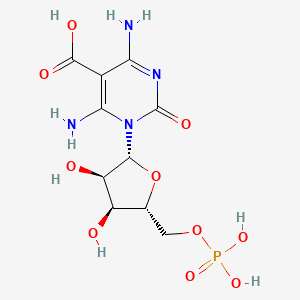 molecular formula C10H15N4O10P B12913481 4,6-Diamino-1-((2R,3R,4S,5R)-3,4-dihydroxy-5-((phosphonooxy)methyl)tetrahydrofuran-2-yl)-2-oxo-1,2-dihydropyrimidine-5-carboxylic acid 