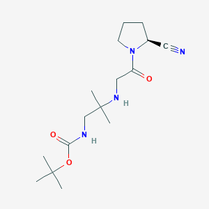 molecular formula C16H28N4O3 B12913515 (S)-tert-Butyl (2-((2-(2-cyanopyrrolidin-1-yl)-2-oxoethyl)amino)-2-methylpropyl)carbamate 