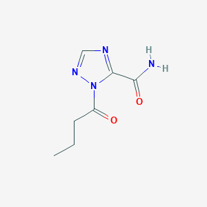 molecular formula C7H10N4O2 B12913527 1-Butanoyl-1H-1,2,4-triazole-5-carboxamide CAS No. 62735-15-3