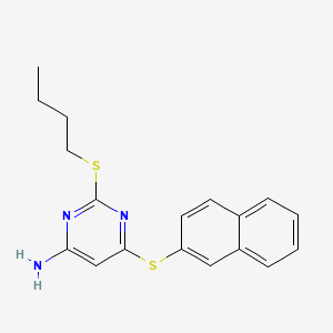 4-Pyrimidinamine, 2-(butylthio)-6-(2-naphthalenylthio)-