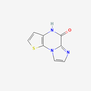 molecular formula C8H5N3OS B12913579 Imidazo[1,2-A]thieno[3,2-E]pyrazin-5(4H)-one CAS No. 615535-08-5