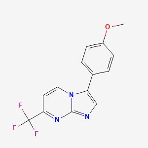 molecular formula C14H10F3N3O B12913601 3-(4-Methoxyphenyl)-7-(trifluoromethyl)imidazo[1,2-a]pyrimidine CAS No. 886362-78-3