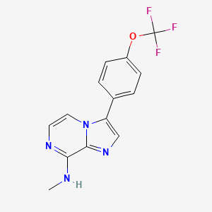 molecular formula C14H11F3N4O B12913616 Imidazo[1,2-a]pyrazin-8-amine, N-methyl-3-[4-(trifluoromethoxy)phenyl]- CAS No. 787591-09-7