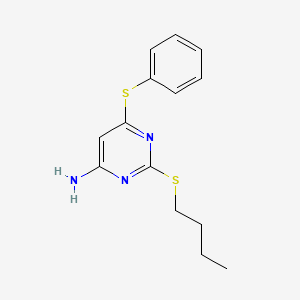 4-Pyrimidinamine, 2-(butylthio)-6-(phenylthio)-