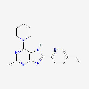 molecular formula C18H22N6 B12913626 8-(5-Ethylpyridin-2-yl)-2-methyl-6-(piperidin-1-yl)-7H-purine CAS No. 105823-94-7