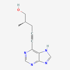 molecular formula C11H12N4O B12913644 4-Pentyn-1-ol, 2-methyl-5-(1H-purin-6-yl)-, (2S)- CAS No. 874891-60-8