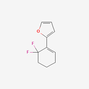 molecular formula C10H10F2O B12913649 2-(6,6-Difluorocyclohex-1-en-1-yl)furan CAS No. 596834-70-7