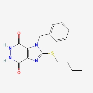 1H-Imidazo(4,5-d)pyridazine-4,7-dione, 2-(butylthio)-5,6-dihydro-1-(phenylmethyl)-