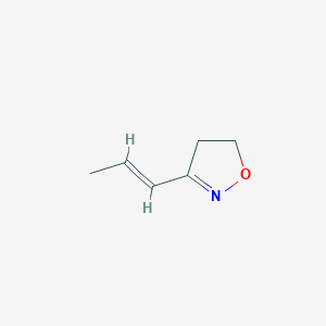 molecular formula C6H9NO B12913674 (E)-3-(prop-1-en-1-yl)-4,5-dihydroisoxazole 