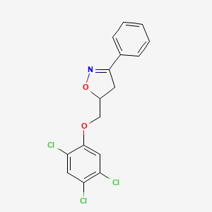 molecular formula C16H12Cl3NO2 B12913715 Isoxazole, 4,5-dihydro-3-phenyl-5-[(2,4,5-trichlorophenoxy)methyl]- CAS No. 827628-55-7