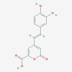 molecular formula C14H10O6 B12913720 (E)-4-(3,4-Dihydroxystyryl)-2-oxo-2H-pyran-6-carboxylic acid 