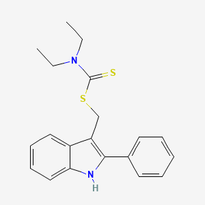 molecular formula C20H22N2S2 B12913723 (2-Phenyl-1H-indol-3-yl)methyl diethylcarbamodithioate CAS No. 67416-82-4