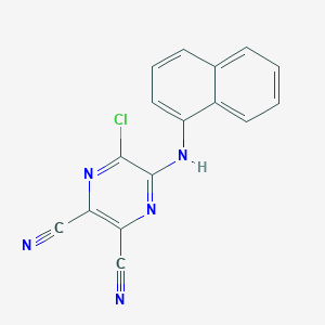 molecular formula C16H8ClN5 B12913753 5-Chloro-6-(naphthalen-1-ylamino)pyrazine-2,3-dicarbonitrile CAS No. 188710-69-2